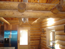 Interior of log HOme Being Constructed